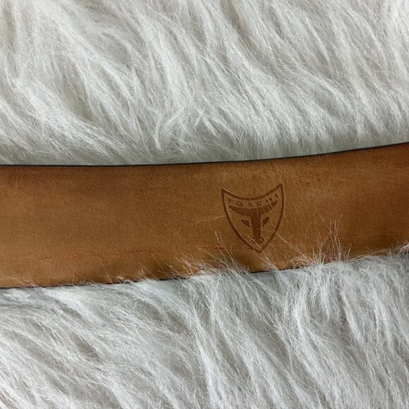 Michael Toschi Brown Leather Belt Black Perforated Rubber Section 42 - Picture 8 of 10